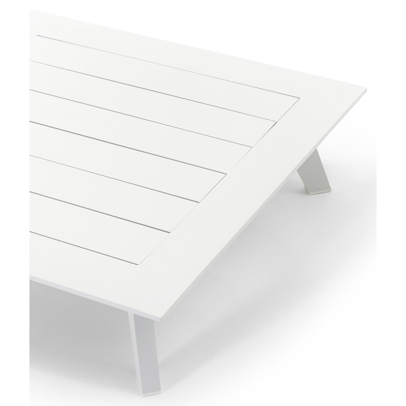 Puglia loungehoek in wit aluminium met grijs weather+ softtouch kussens en loungetafel