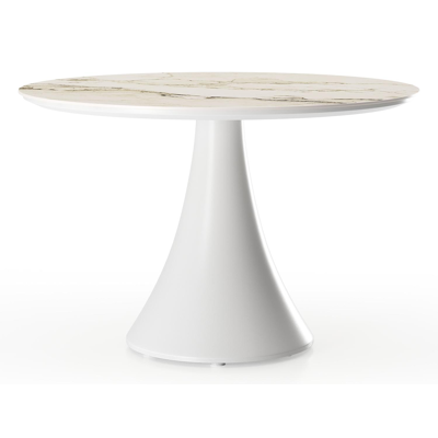 Fano loungetafel in wit aluminium en volkeramiek colorado dunes - Dia. 85 x H 55 cm