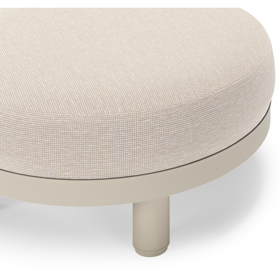 Salon de jardin pouf Donato en aluminium beige et coussins en all weather sunbrella® luxe Slow Farafra