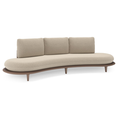 Bomero loungebank in taupe aluminium met marbella beige all weather cosytica kussen