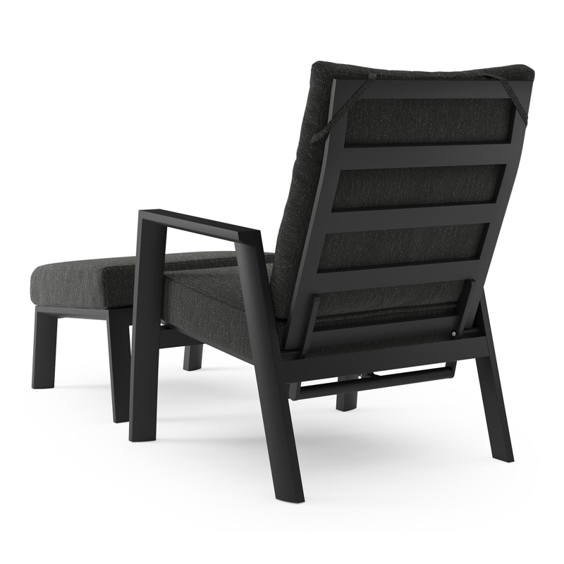 Avila loungestoel in zwart aluminium met sky black weather+ softtouch kussen