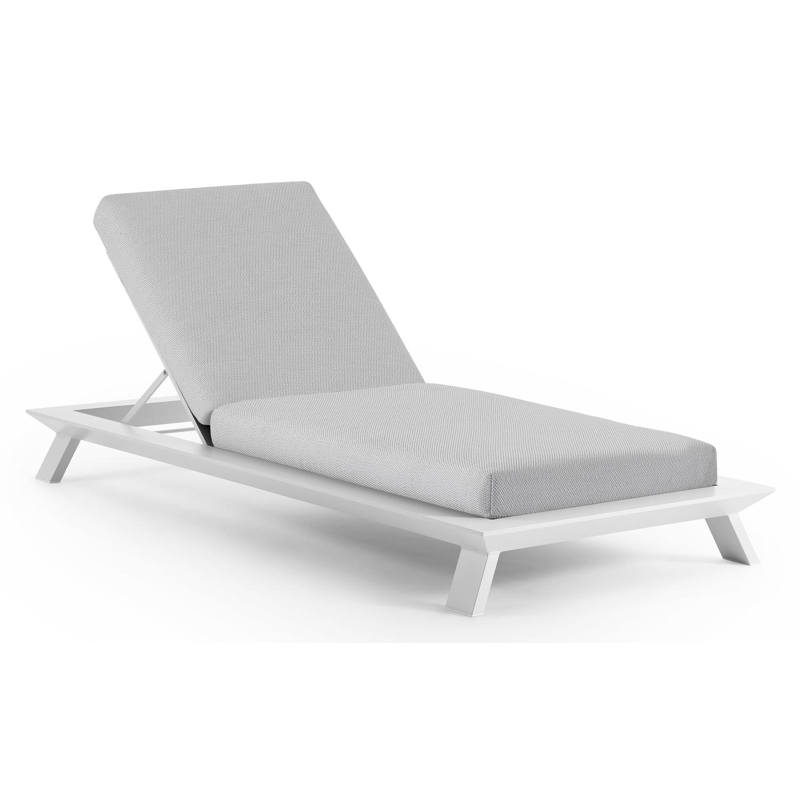 Cesano verstelbaar ligbed in wit aluminium met lopi marble all weather sunbrella® luxe kussens
