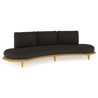 Bomero loungebank in teak met heritage char all weather sunbrella® luxe kussen