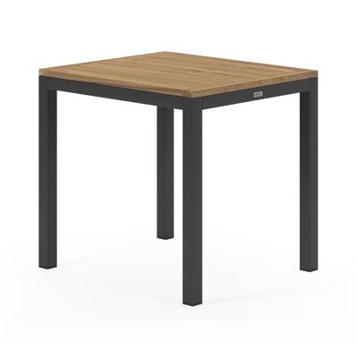 Feltro tuinset in zwart aluminium en naturel teak tafelblad met 2 Rivo tuinstoelen