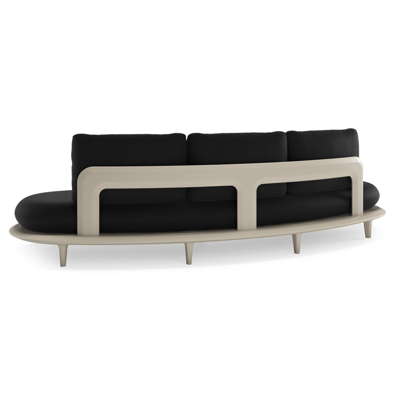 Bomero loungebank in beige aluminium met lopi baribal all weather sunbrella® luxe kussen
