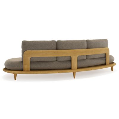 Bomero loungebank in teak met madagascar burch all weather cosytica kussen