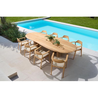 Organo tuintafel organisch in teak - L 320 x B 128 x H 74 cm