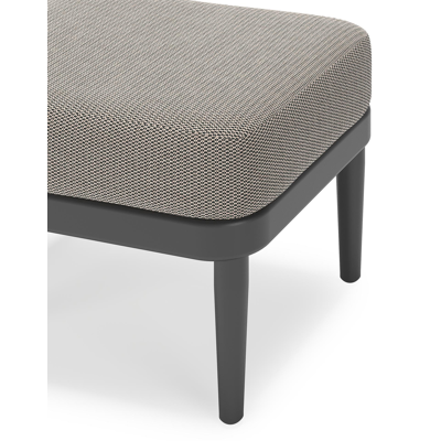 Pouf Orso en aluminium noir et coussins en all weather sunbrella® luxe Lopi Pepper