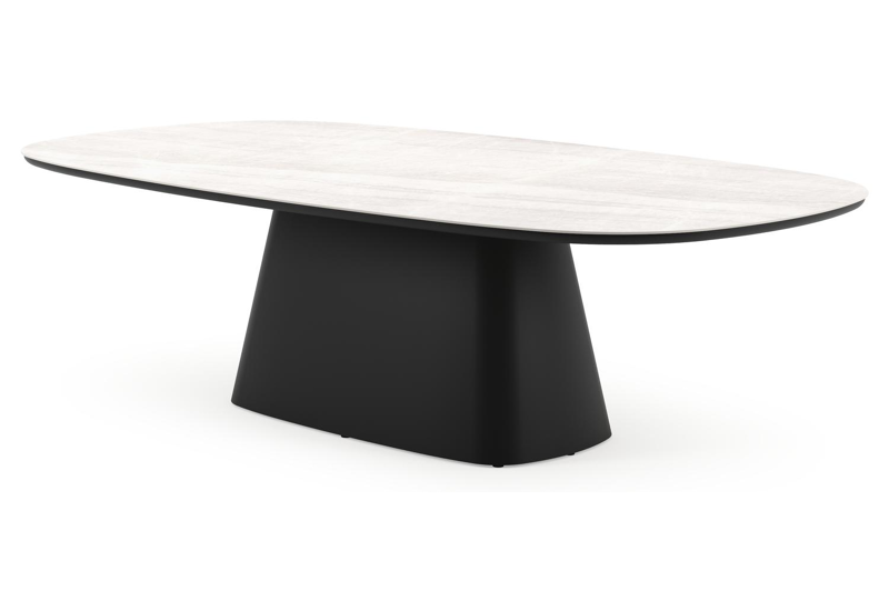 Amico tuintafel bombo xl in zwart aluminium en volkeramiek Taj Mahal - L 270 x B 148 x H 73.5 cm