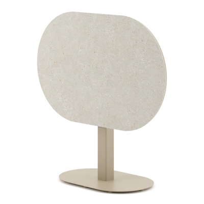 Teramo tuintafel bombo in beige aluminium en volkeramiek Shilin - L 110 x B 70 x H 73.7 cm