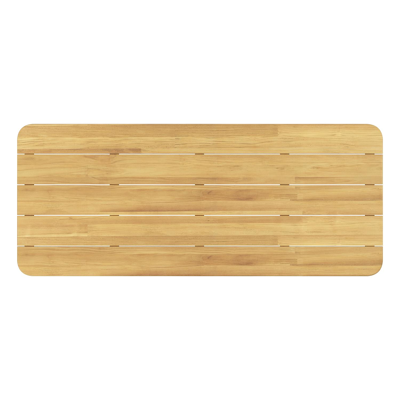 Orso tuintafel rechthoekig afgerond in wit aluminium en teak - L 240 x B 100 x H 73.5 cm