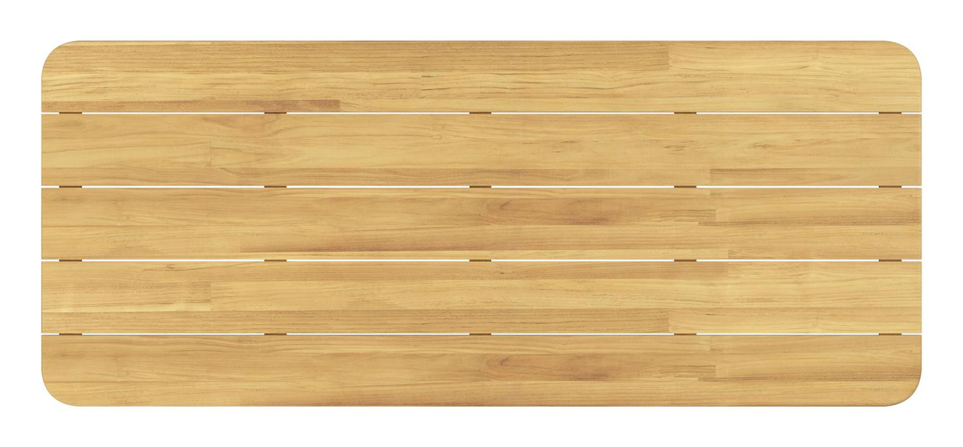 Orso tuintafel rechthoekig afgerond in wit aluminium en teak - L 240 x B 100 x H 73.5 cm