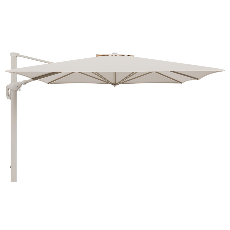 Minore zweefparasol met tiltfunctie in beige aluminium en Heritage Papyrus All Weather Sunbrella® Luxe parasoldoek - L1 350 x L2 350 cm (zonder voet) (zonder voet)