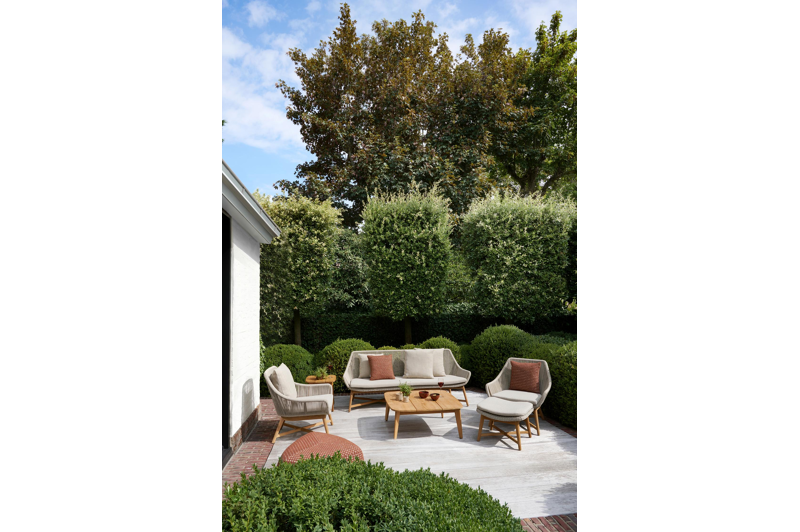 Masso poef in pebble rust all weather cosytica - B 90 x D 90 x H 35 cm