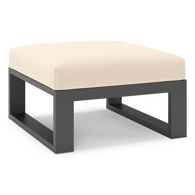 Pouf Verato en aluminium noir et coussins en all weather sunbrella® luxe heritage papyrus