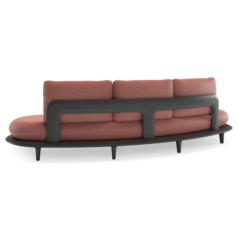 Bomero loungebank in zwart aluminium met slow alezan all weather sunbrella® luxe kussen