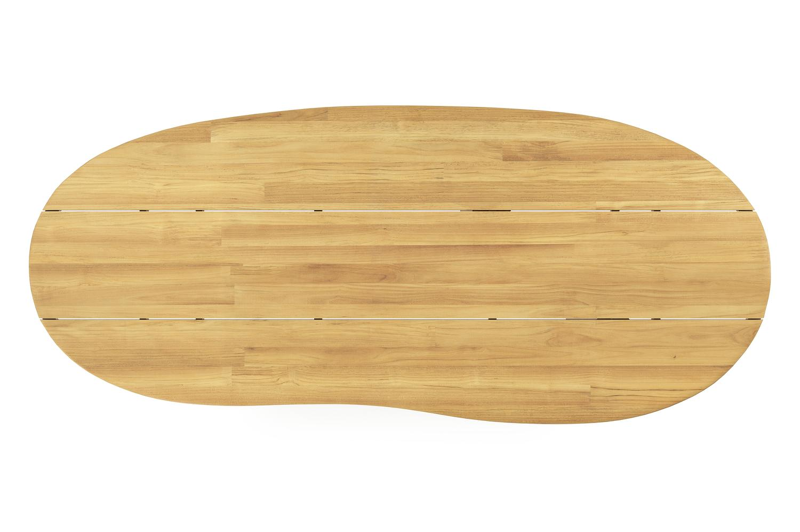 Organo tuintafel organisch in beige aluminium en teak L 280 x B 120 x H 74 cm