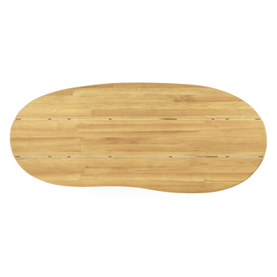 Organo tuintafel organisch in beige aluminium en teak L 280 x B 120 x H 74 cm