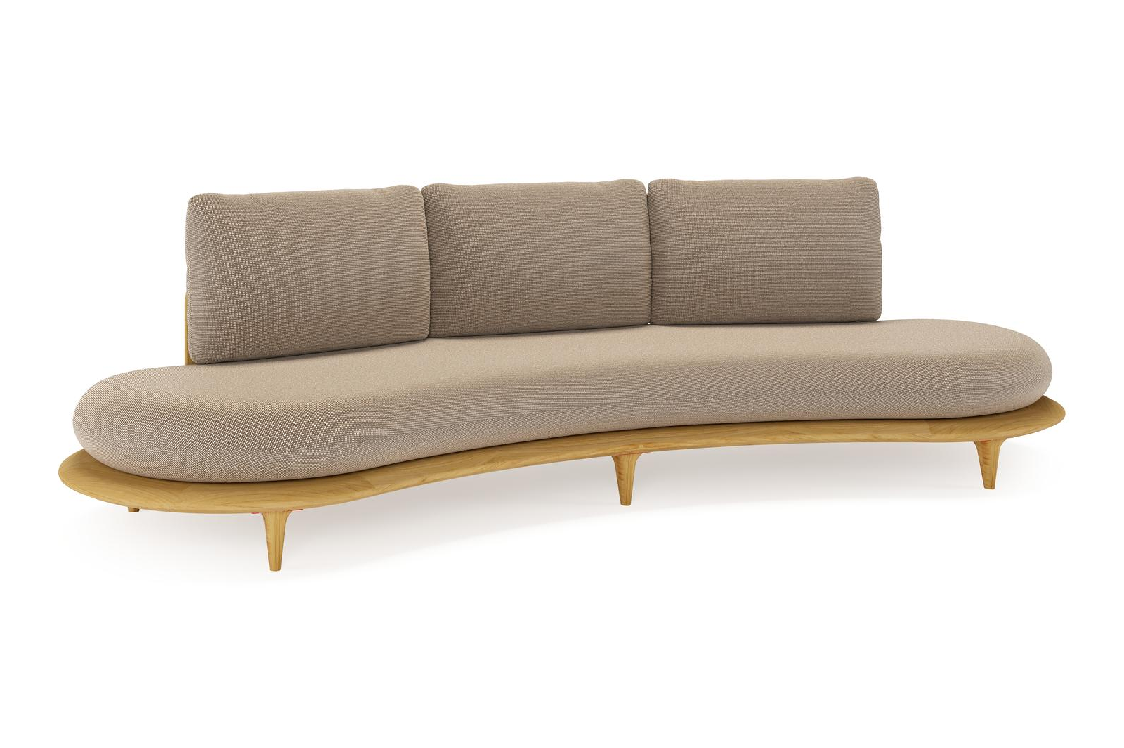 Bomero loungebank in teak met firenze earth all weather solica kussen