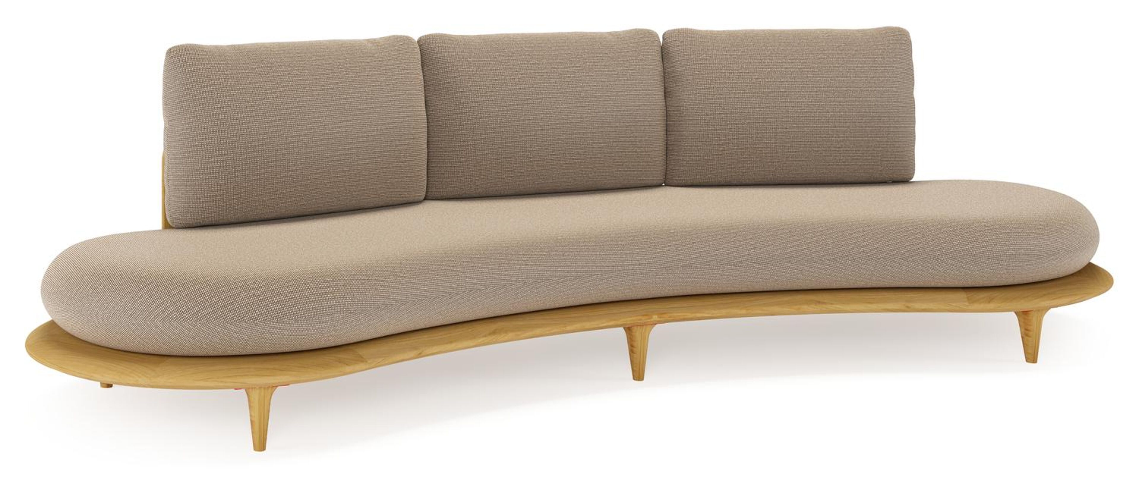 Bomero loungebank in teak met firenze earth all weather solica kussen