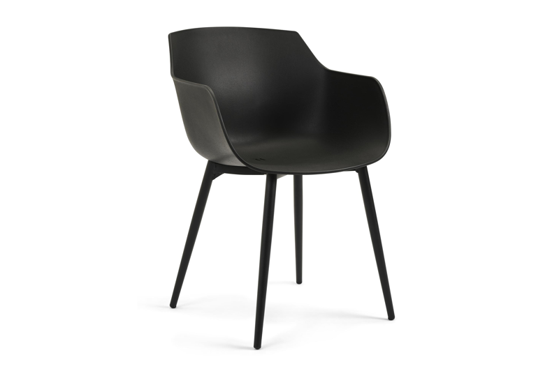 Bahia tuinset in zwart aluminium met 6 Paco tuinstoelen