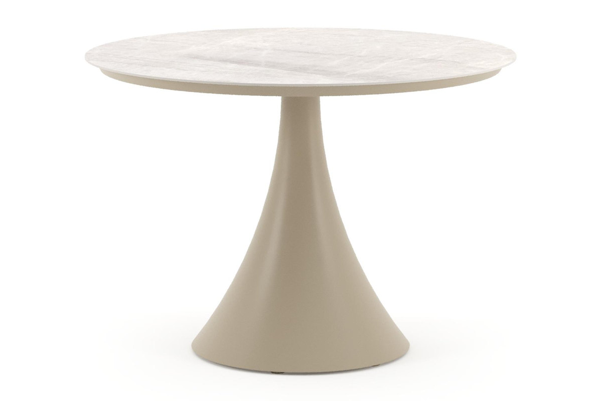 Tuintafel Rond 110 Fano tuintafel rond in beige aluminium en volkeramiek Taj Mahal - Dia ...