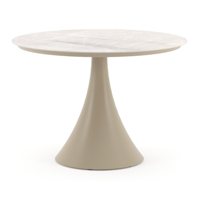 Tuintafel Rond 110 Fano tuintafel rond in beige aluminium en volkeramiek Taj Mahal - Dia ...