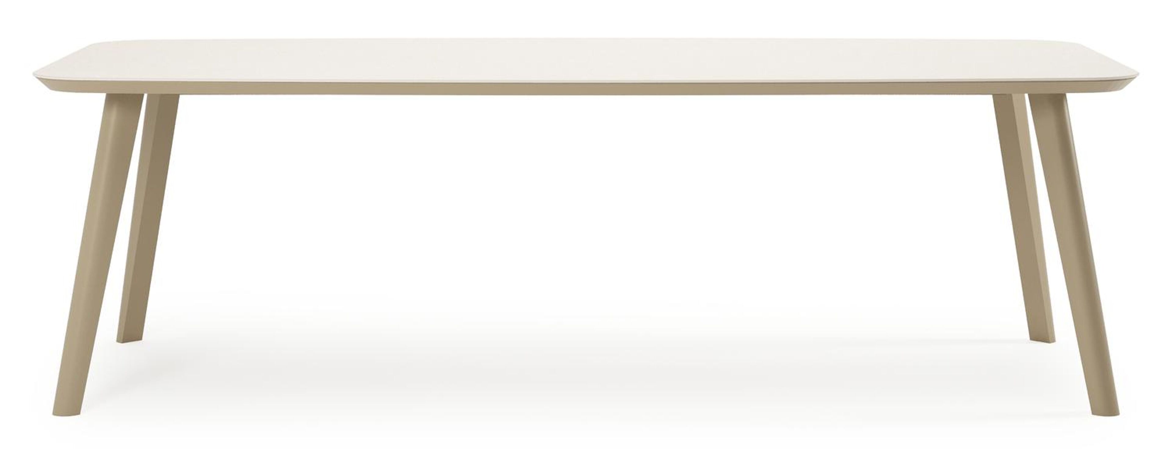 Mosa tuintafel bootvorm in beige aluminium en sintered stone Crema minerale - L 240 x B 110 x H 74 cm