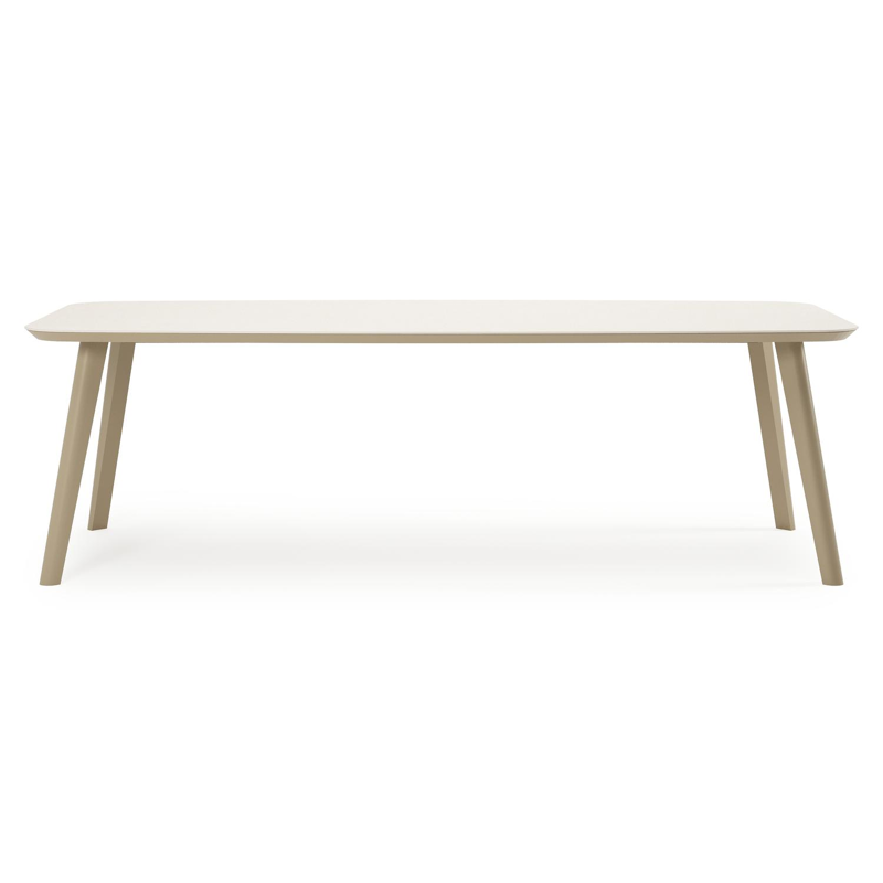 Mosa tuintafel bootvorm in beige aluminium en sintered stone Crema minerale - L 240 x B 110 x H 74 cm