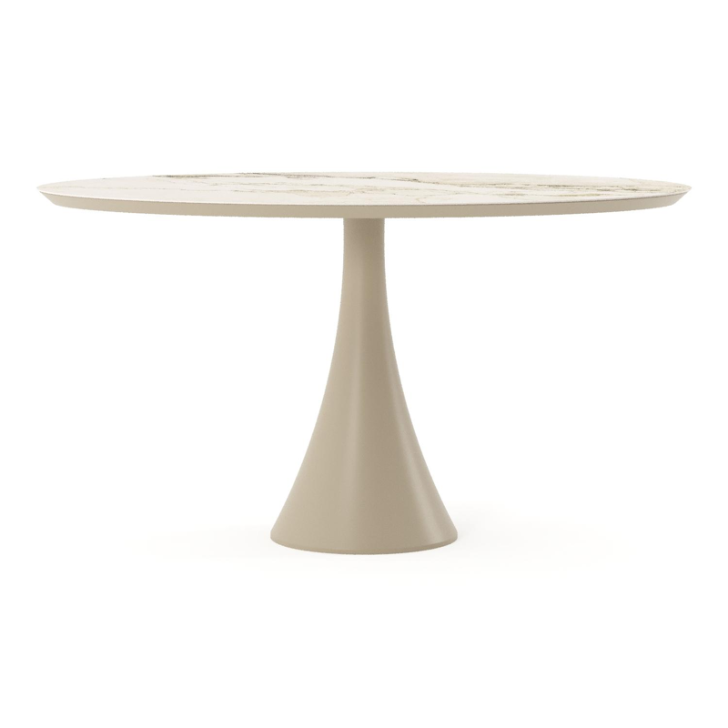 Fano tuintafel ovaal in beige aluminium en volkeramiek Colorado Dunes - L 140 x B 80 x H 74.5 cm