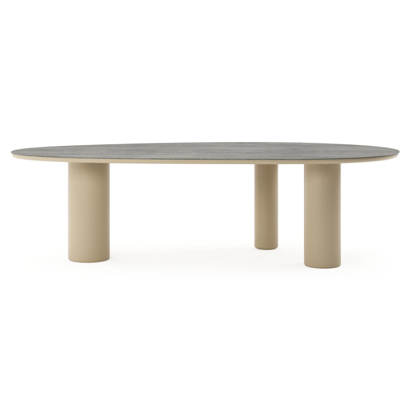 Amico tuintafel mango in beige aluminium en volkeramiek Aspen Grey - L 260 x B 130 x H 73.5 cm