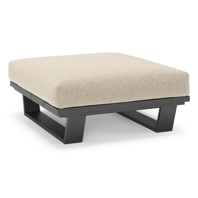 Pagino poef in zwart aluminium met marbella beige all weather cosytica kussen