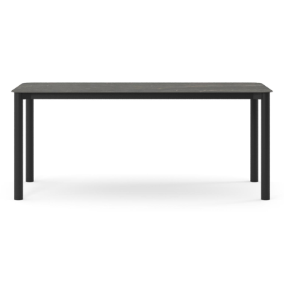 Orso tuintafel rechthoekig afgerond in zwart aluminium en volkeramiek Black Obsession - L 200 x B 80 x H 74.5 cm