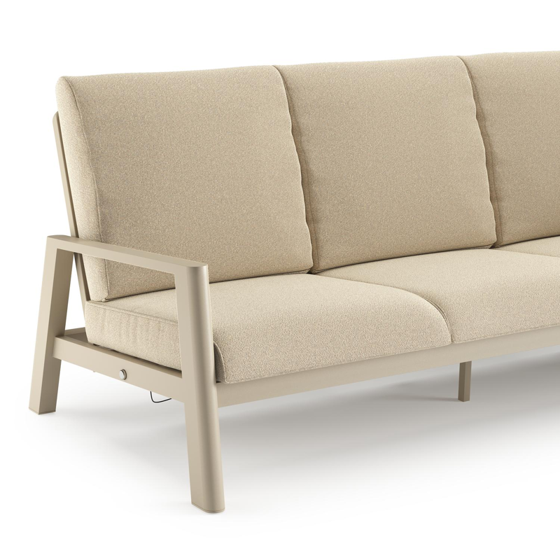 Cirello loungeset in beige aluminium met soul papyrus all weather solica kussen