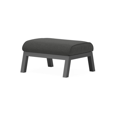 Zen'so poef in zwart aluminium met chartres sooty all weather sunbrella® luxe kussen