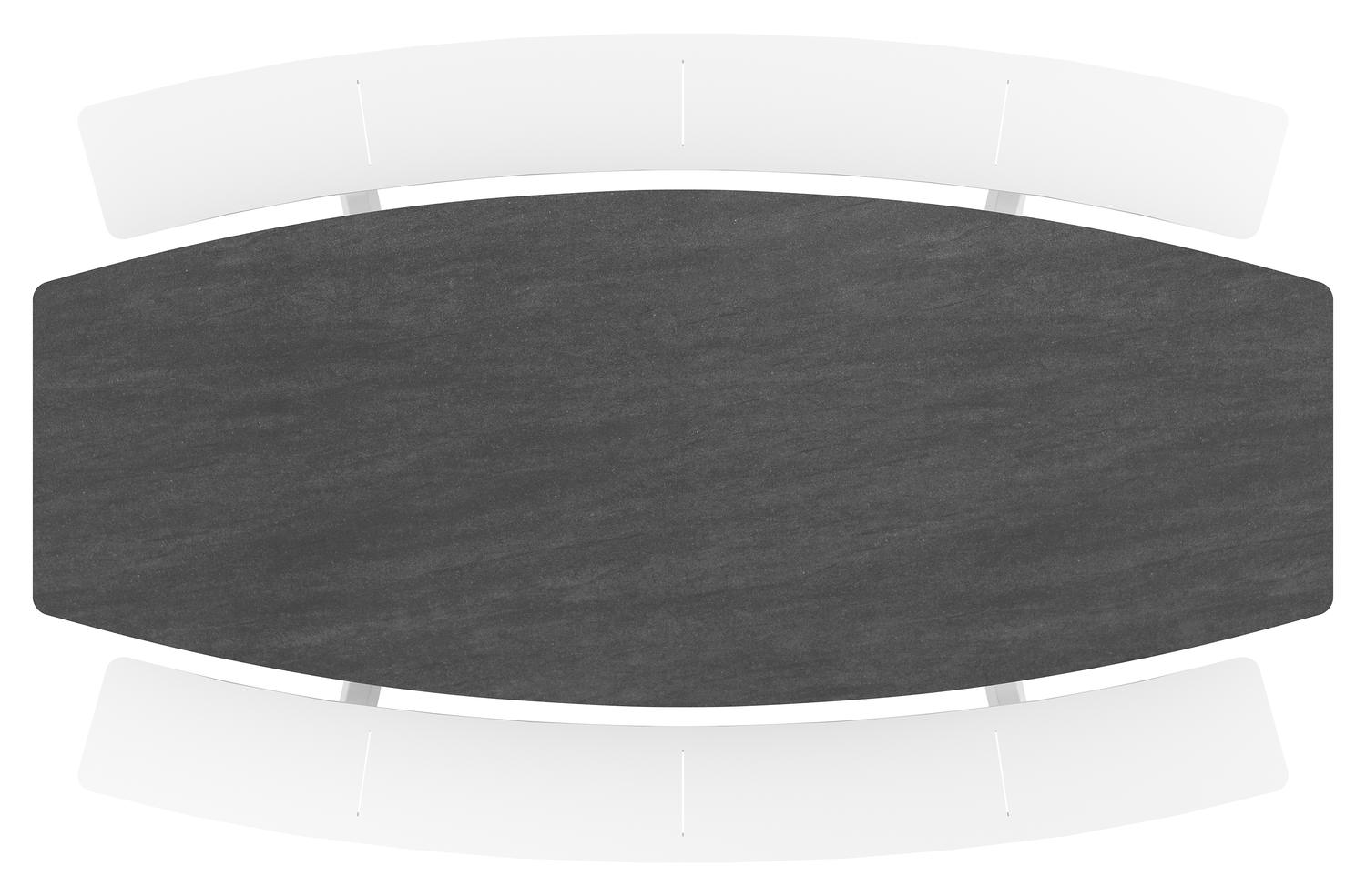 Forno picknicktafel bootvorm in wit aluminium en volkeramiek Basalt Black - L 280 x B 192 x H 72 cm