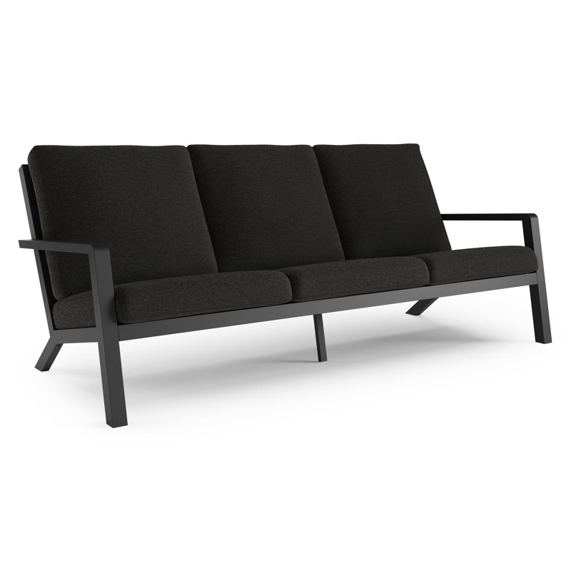 Nelas loungebank in zwart aluminium met zwart kussen