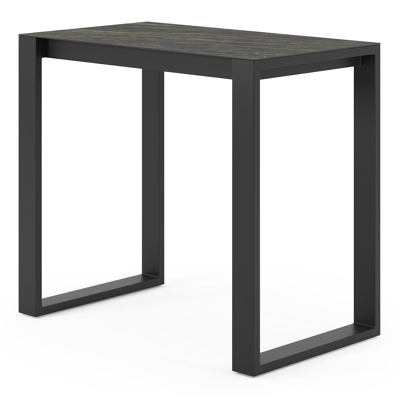 Verato bartafel in zwart aluminium en volkeramiek black obsession - L 120 x B 70 x H 106 cm