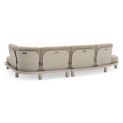 Donato loungehoek in beige aluminium met all weather cosytica Bora Jungle kussen