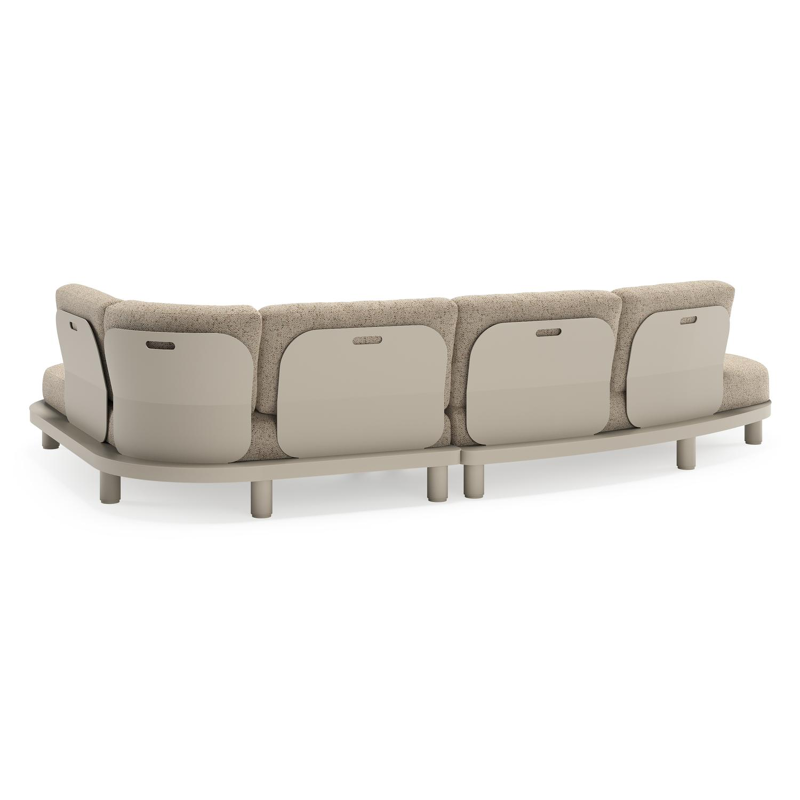Donato loungehoek in beige aluminium met all weather cosytica Bora Jungle kussen