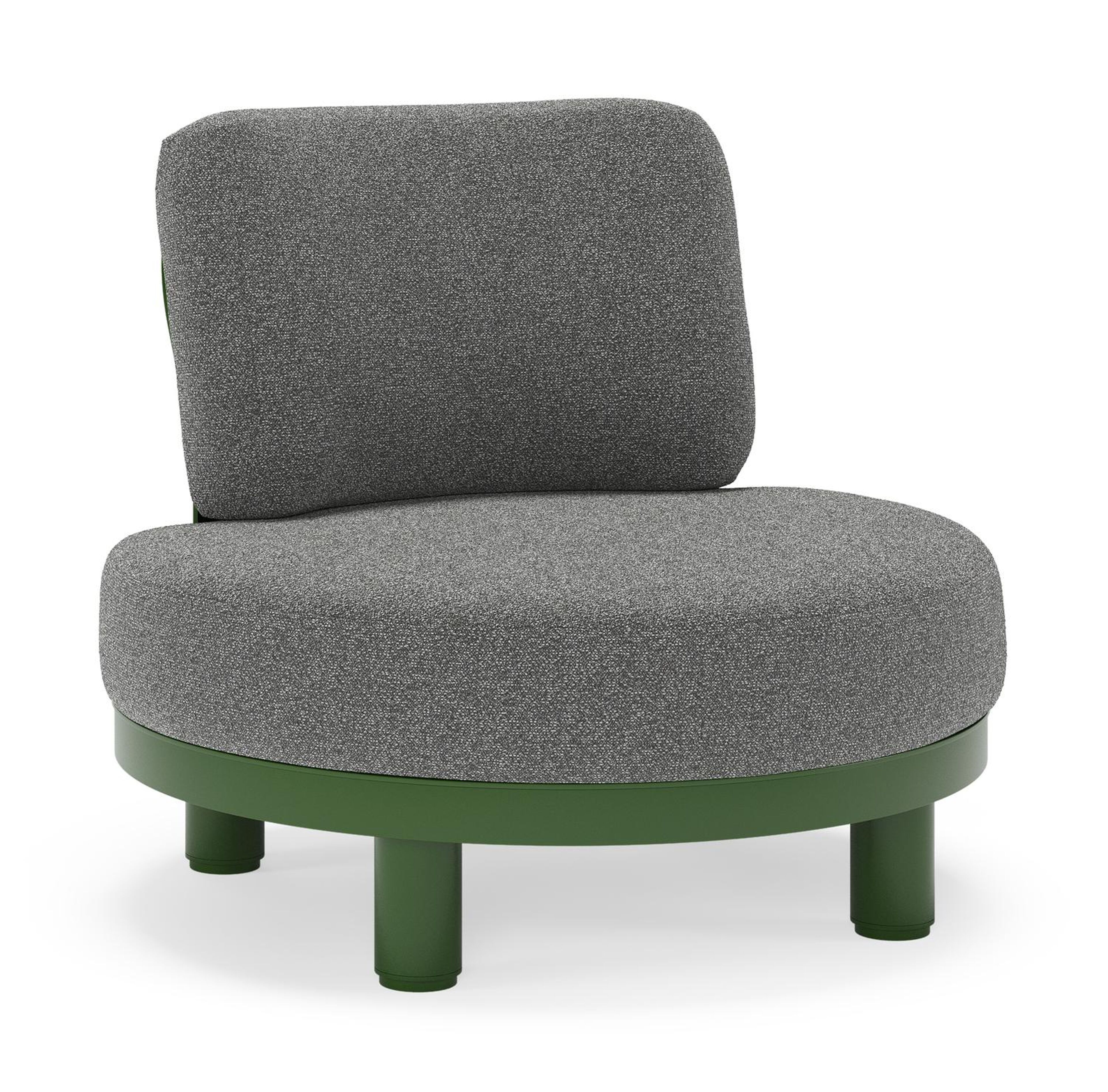 Fauteuil de jardin Donato en aluminium vert et coussins en all weather cosytica Catania Black