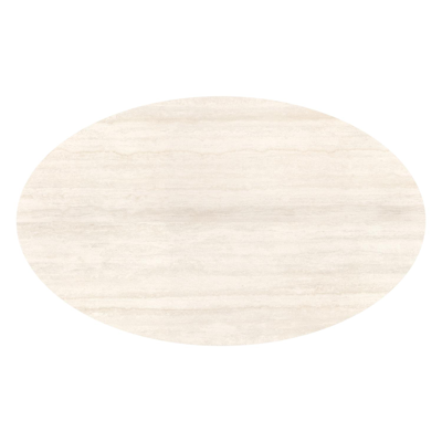 Fano tuintafel ovaal in beige aluminium en volkeramiek Travertino Bianco - L 180 x B 110 x H 75 cm