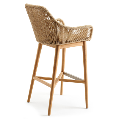 Borgo barstoel in teak en naturel wicker