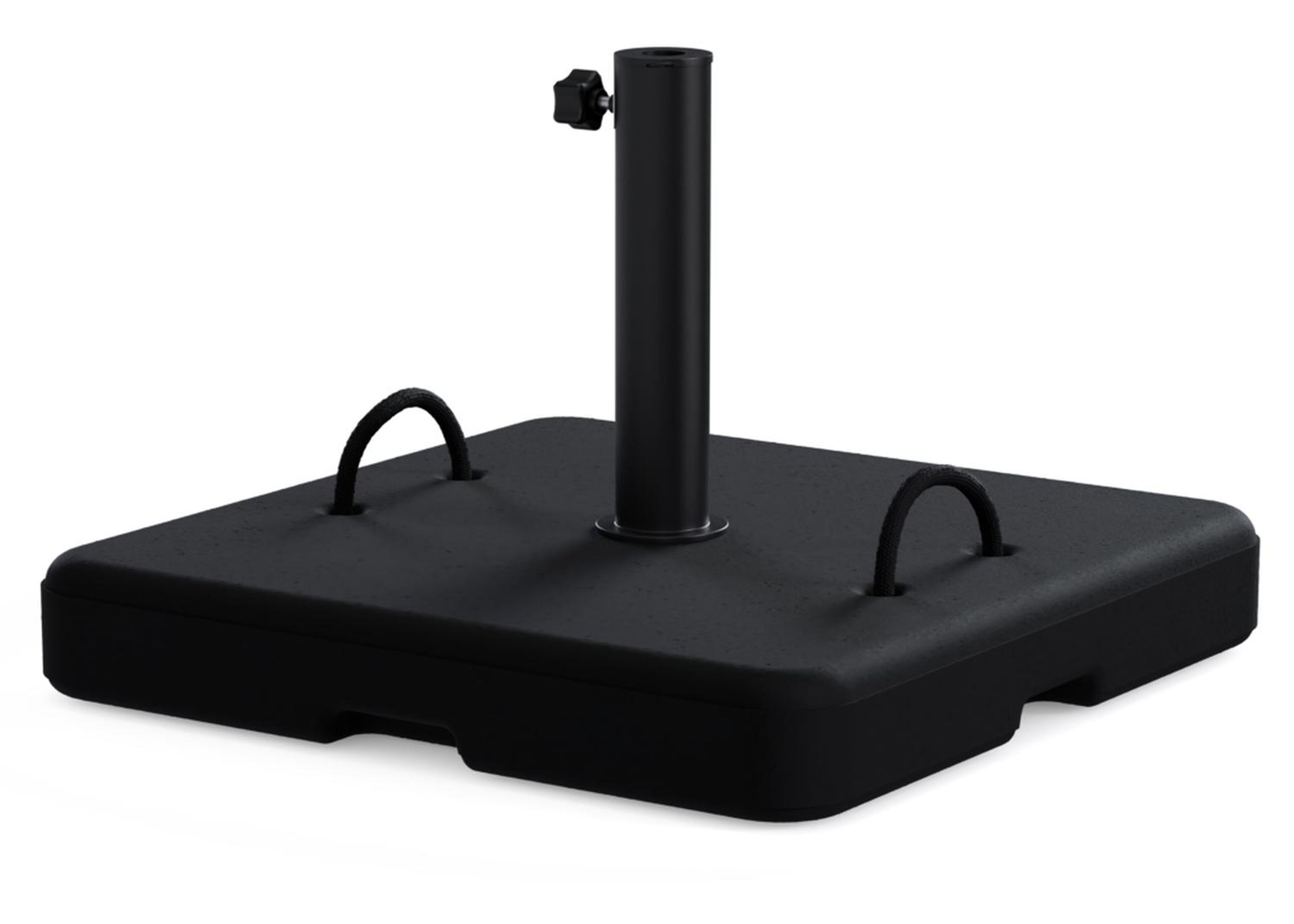 Viola staanparasol in zwart aluminium en beige Weather+ Softtouch parasoldoek - L1 300 x L2 400 cm met parasolvoet Intenso 60 kg