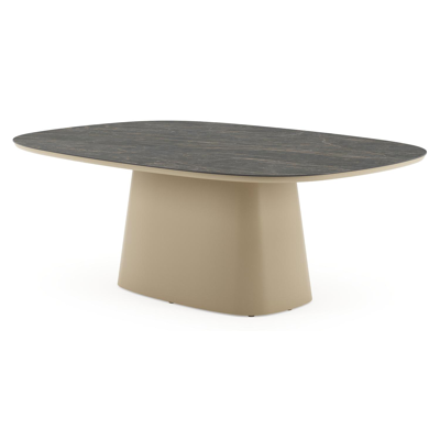 Amico tuintafel bombo xl in beige aluminium en volkeramiek Black Obsession - L 210 x B 148 x H 73.5 cm