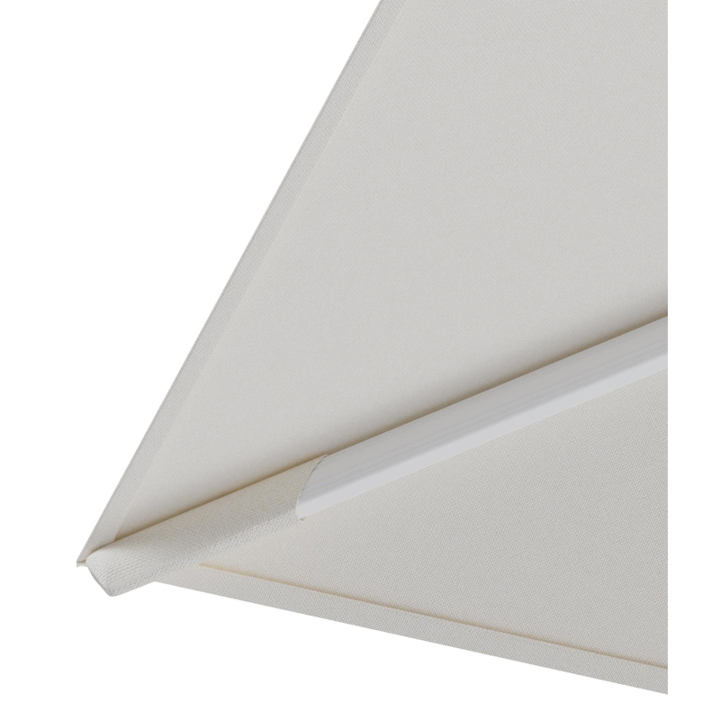 Rufina zweefparasol tiltfunctie in wit aluminium en parasoldoek in All Weather Sunbrella® Luxe Natte White  - L1 400 x L2 300 cm (zonder voet) (zonder voet)