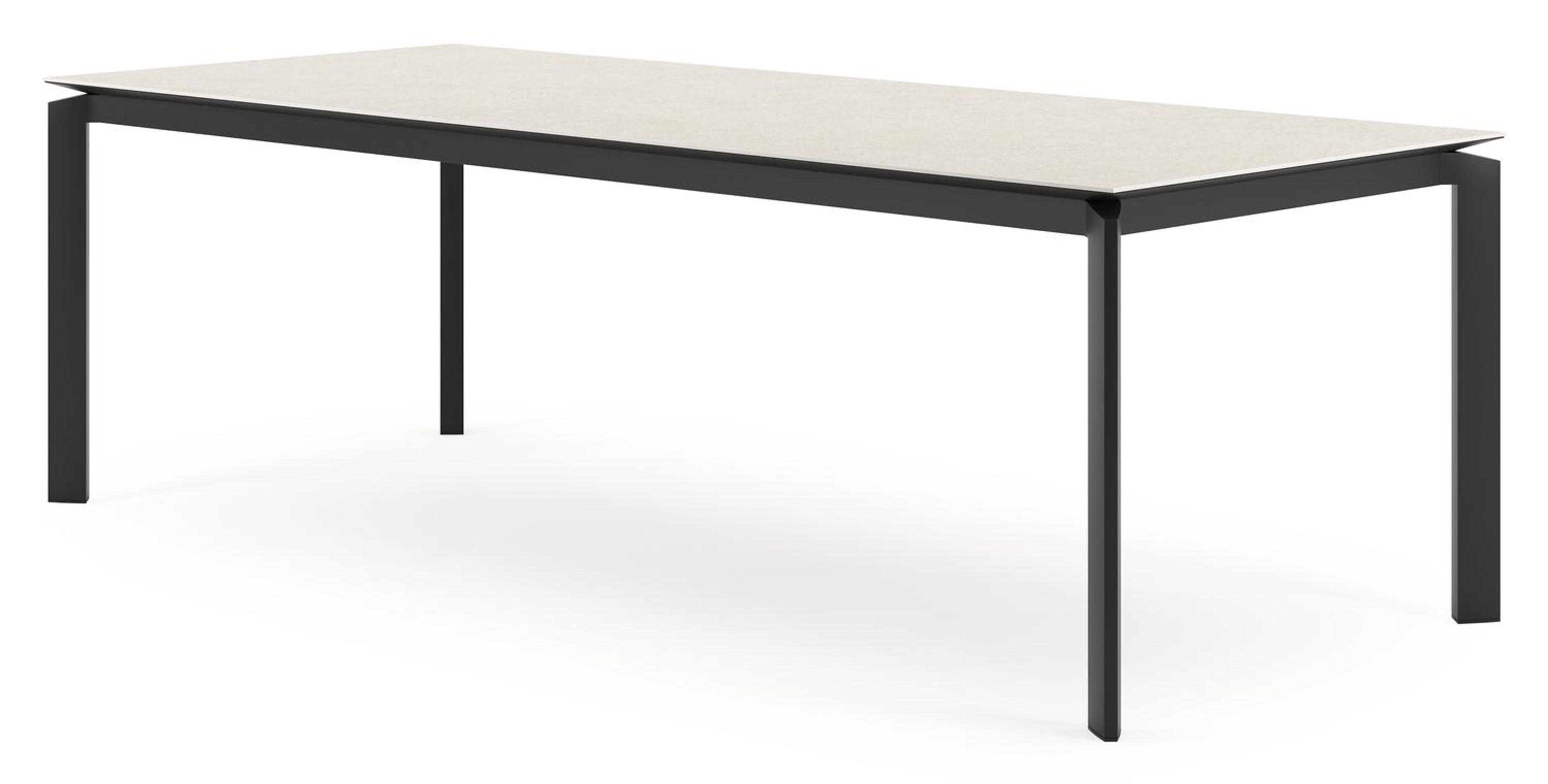 Table de jardin Cirello en aluminium noir et céramique pleine shilin - Lg 240 x Larg. 100 x H 75 cm