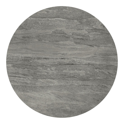 Fano tuintafel rond in wit aluminium en volkeramiek Aspen Grey - Dia. 148 x H 75 cm
