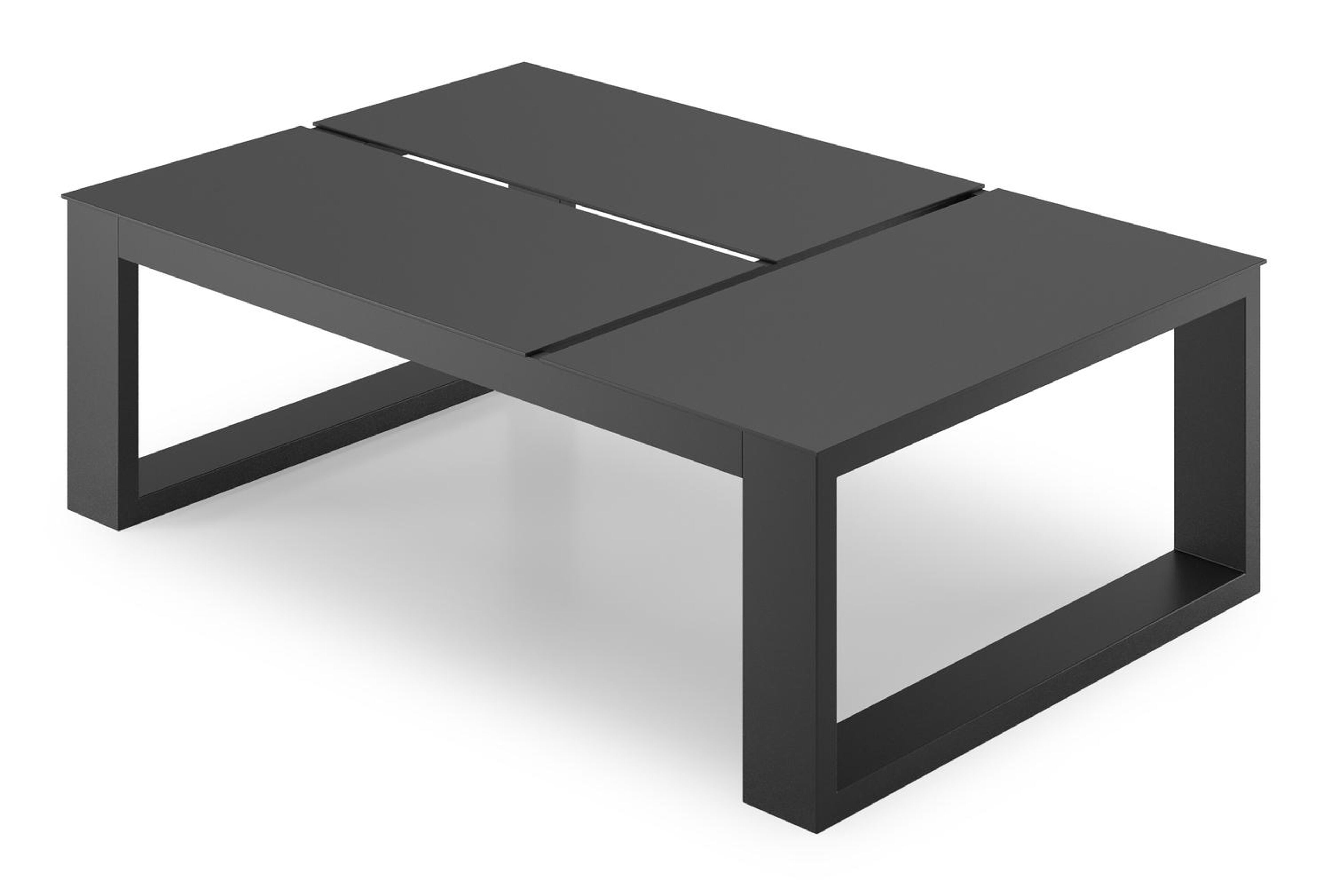 Table basse Verato en aluminium noir - Lg 120 x larg. 80 x H 39,5 cm