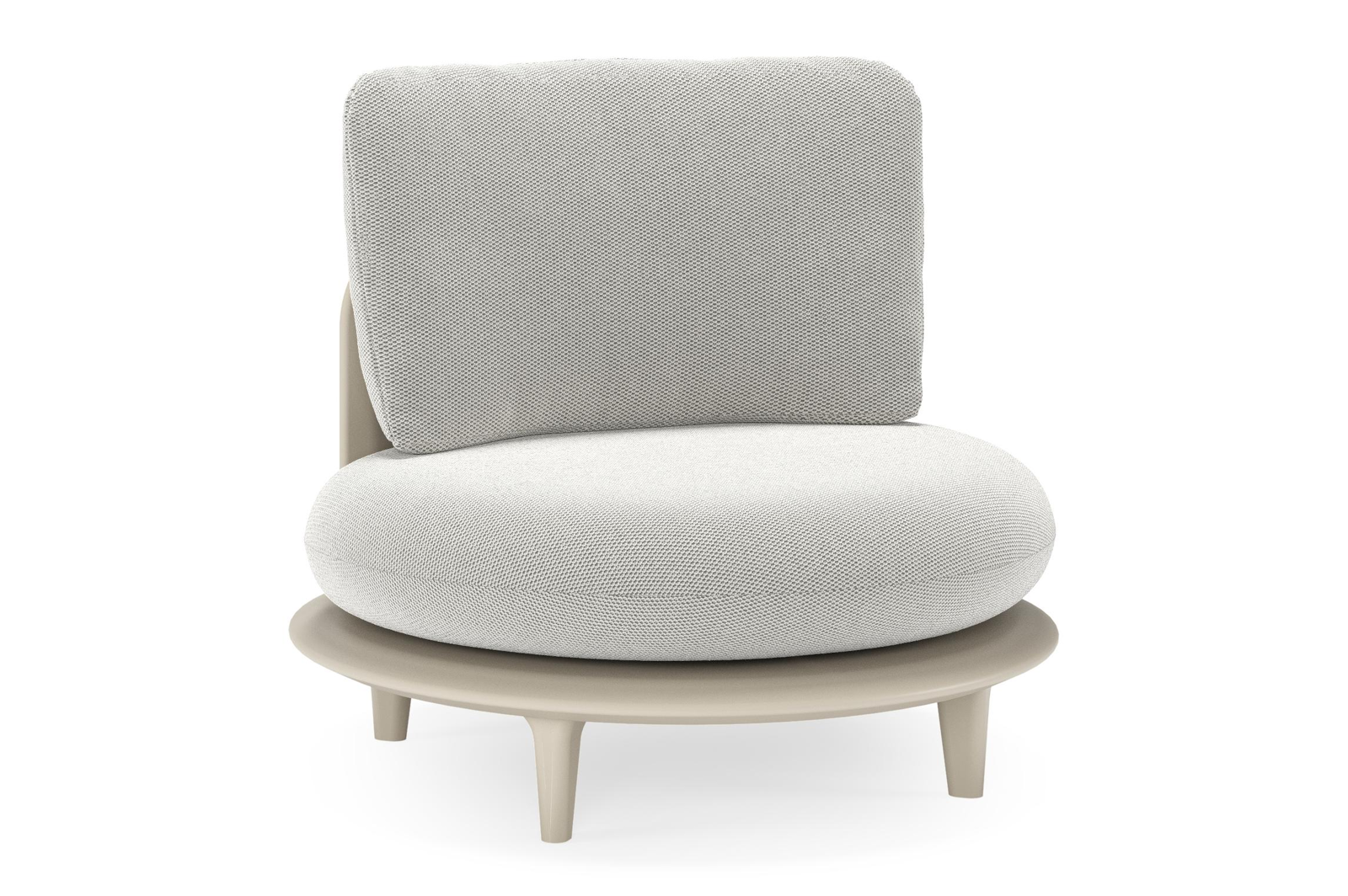 Bomero loungestoel in beige aluminium met lopi ash all weather sunbrella® luxe kussen